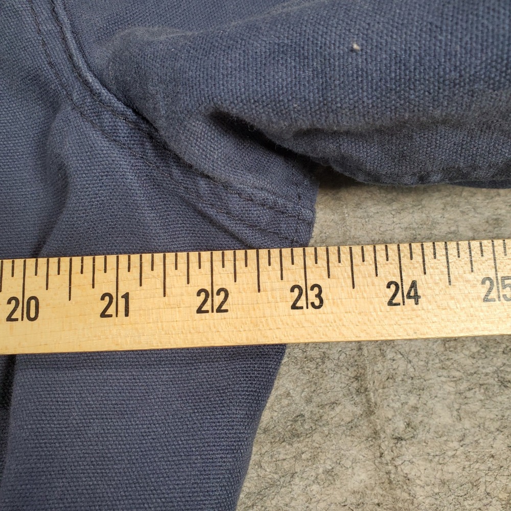 Levi's Trucker Jacket Mens Large Navy Blue Sherpa Lined Cotton Canvas Workwear - Picture 6 of 8